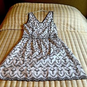 LTS Long Tall Sally White Sundress with Black Detailing, zippered back